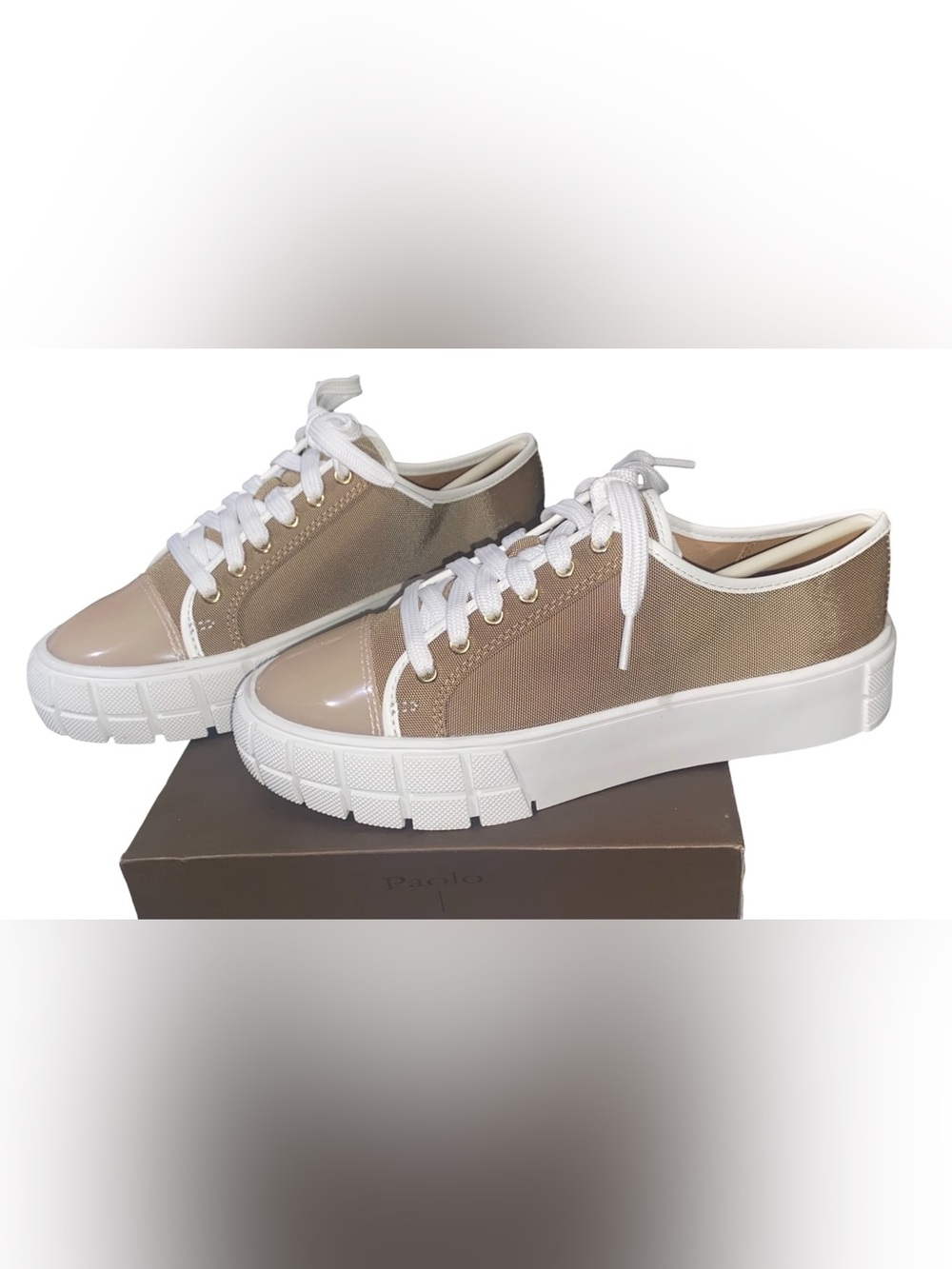 NIB Linea Paolo Kalaia Platform Sneakers - Sand/Lotus - Women's Size 5.5